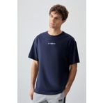 Air Jones 88354 Lacivert Kalın Yumuşak Dokulu Oversize Fit Baskılı Erkek T-Shirt