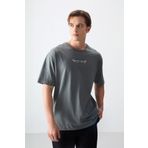 Air Jones 88356 Haki Kalın Yumuşak Dokulu Oversize Fit Baskılı Erkek T-Shirt