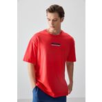 Air Jones 88359 Fiesta Kalın Yumuşak Dokulu Oversize Fit Baskılı Erkek T-Shirt