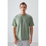Air Jones Açık Yeşil Pamuklu Kalın Yumuşak Dokulu Oversize Fit Baskılı Erkek T-Shirt - 88373 - XXL - 2XL