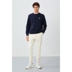 Air Jones Bej Yüzeyi Dokulu Standart Fit Erkek Eşofman Alt - 82156 - 2XL