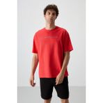 Air Jones Fiesta Pamuklu Kalın Yüzeyi Dokulu Oversize Fit Baskılı Erkek T-Shirt - 88371