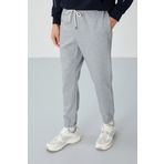 AIR JONES Gri Melanj Yüzeyi Dokulu Standart Fit Erkek Eşofman Alt - 82156
