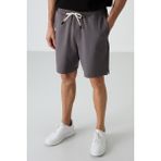 Air Jones Koyu Gri Pamuklu Kalın Yumuşak Dokulu Comfort Fit Basic Erkek Şort - 81274 - XL