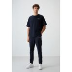 AIR JONES Lacivert Pamuklu Kalın Yumuşak Dokulu Oversize Fit Nakışlı Erkek Eşofman Takım - 85252