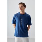 Air Jones Parlament Pamuklu Kalın Yumuşak Dokulu Oversize Fit Baskılı Erkek T-Shirt - 88373 - XL