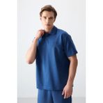 Air Jones Parlament Pamuklu Kalın Yumuşak Dokulu Polo Yaka Oversize Fit Basic Erkek T- Shirt - 88382