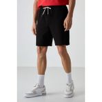 Air Jones Siyah Pamuklu Kalın Yumuşak Dokulu Comfort Fit Basic Erkek Şort - 81274