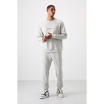 Air Jones Taş Pamuklu Kalın Yumuşak Dokulu Comfort Fit Baskılı Erkek Eşofman Takım - 85253