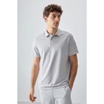 AIR JONES Taş Pamuklu Kalın Yumuşak Dokulu Polo Yaka Oversize Fit Basic Erkek T- Shirt - 88381