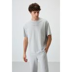 Air Jones Taş Pamuklu Kalın Yüzeyi Dokulu Oversize Fit Baskılı Erkek T-Shirt - 88364 - XL
