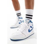 Air Jordan 1 Mid Special Edition Leather Unisex Sneaker Hakiki Deri Bilekli Günlük Spor Ayakkabı Beyaz