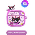 Air Pods 3.nesil Uyumlu Koruyucu Kulaklık Kılıfı Mor Kuromi Figürlü Kılıf