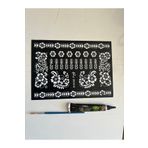 Airbrush Tattoo 1 Tüp Hint Kınası Fırça Ve 1 Adet Dövme Şablon Karışık