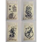 Airbrush Tattoo Akrep Savaş 3 Hafta Kalıcı 4 Adet Birden Yapıştırma Geçici Dövme Yarı Kalıcı Dövmeler - Desenli