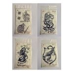 Airbrush Tattoo Akrep Savaş 3 Hafta Kalıcı 4 Adet Birden Yapıştırma Geçici Dövme Yarı Kalıcı Dövmeler