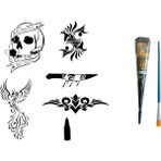 Airbrush Tattoo Anka Kurukafa Hint Kınasıyla Geçici Dövme Yapma Seti