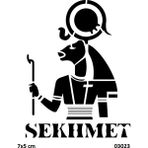 Airbrush Tattoo Antik Mısır Tanrı Sekhmet Yapışkanlı Stencil Süsleme ve Boyama Kalıbı