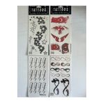 Airbrush Tattoo Atatürk Imza Sonsuzluk 4 Adet Birden Yapıştırma Geçici Dövme