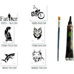 Airbrush Tattoo Baba Tasarımları Hint Kınalı Geçici Dövme Yapma Seti