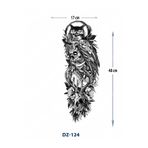 Airbrush Tattoo Baykuş 1 Hafta Kalıcı Tam Kol Bacak Yapıştırma Geçici Dövme 46 Cm