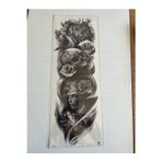 Airbrush Tattoo Baykuş 1 Hafta Kalıcı Tam Kol Kaplama Bacak Yapıştırma Geçici Dövme 46 Cm