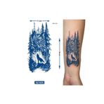 Airbrush Tattoo Bozkurt Ve Baykuş 1 Ay Kalıcı Geçici Dövme Yapıştırma Dövme