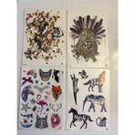Airbrush Tattoo Büyük Boy Yapıştırma Dövme Geçici Dövme Seti 4 Adet Birden Model 36
