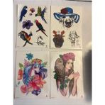Airbrush Tattoo Büyük Boy Yapıştırma Dövme Geçici Dövme Seti 4 Adet Birden Model 37
