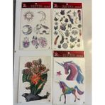 Airbrush Tattoo Büyük Boy Yapıştırma Dövme Geçici Dövme Seti 4 Adet Birden Model 39