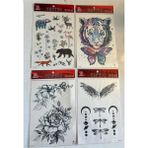 Airbrush Tattoo Büyük Boy Yapıştırma Dövme Geçici Dövme Seti 4 Adet Birden Model 9