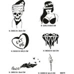 Airbrush Tattoo Davetkar Geçici Dövme Şablonları Seti Spreysiz