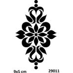 Airbrush Tattoo Dikey Mandala Çiçeği Yapışkanlı Stencil Süsleme ve Boyama Kalıbı