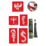 Airbrush Tattoo Dragon Hint Kınası Ile Geçici Dövme Yapma Seti