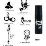 Airbrush Tattoo Düş Kapanı Sonsuzluk Spray Tattoo Geçici Dövme Seti Dark Siyah Sprey
