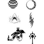 Airbrush Tattoo Efkar Ve Şerit Geçici Dövme Kalıpları Sadece Desen
