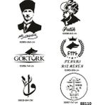 Airbrush Tattoo Fatih Atatürk 6 Adet Geçici Dövme Şablonu Spreysiz Sadece Stencil