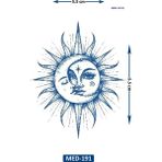 Airbrush Tattoo Güneş Ay Dostluğu 5 cm Minimal geçici Dövme Yarı Kalıcı Geçici Dövme