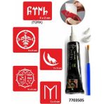 Airbrush Tattoo Hint Kınası ve Şablonla Geçici Dövme Yapma Seti Set 21 - 000-Siyah