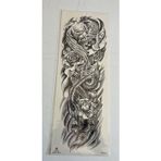 Airbrush Tattoo Kanatlı Dragon 1 Hafta Kalıcı Tam Kol Bacak Yapıştırma Geçici Dövme 46 CM