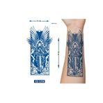 Airbrush Tattoo Kanatlı Savaşçı 18X11 Cm 1 Aylık Yarı Kalıcı Yapıştırma Geçici Dövme
