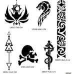 Airbrush Tattoo Kol Şerit 6 Adet Geçici Dövme Şablonu Sadece Desen