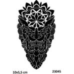 Airbrush Tattoo Korkunç Surat Mandala Yapışkanlı Stencil Süsleme ve Boyama Kalıbı