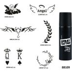 Airbrush Tattoo Melek Çiçek Spray Tattoo Geçici Dövme Yapma Seti Sprey Dövme Kiti