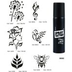 Airbrush Tattoo Müzik Ve Doğa Spray Tattoo Geçici Dövme Seti Dark Sprey Dövme Kiti