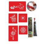 Airbrush Tattoo Pusula Gül Desenleri Hint Kınası Ile Geçici Dövme Yapma Seti