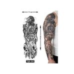 Airbrush Tattoo Savaşçı Kadın 1 Hafta Kalıcı Tam Kol Bacak Yapıştırma Geçici Dövme 46 Cm