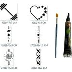 Airbrush Tattoo Şerit Pusula Hint Kınalı Geçici Dövme Yapma Seti
