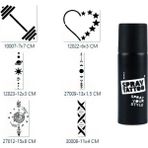 Airbrush Tattoo Şerit Pusula Spray Tattoo Geçici Sprey Dövme Seti