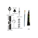 Airbrush Tattoo Şerit Sırt Bacak Tüp Kına ve Fırça hediyeli Tattoo Geçici Dövme Seti
